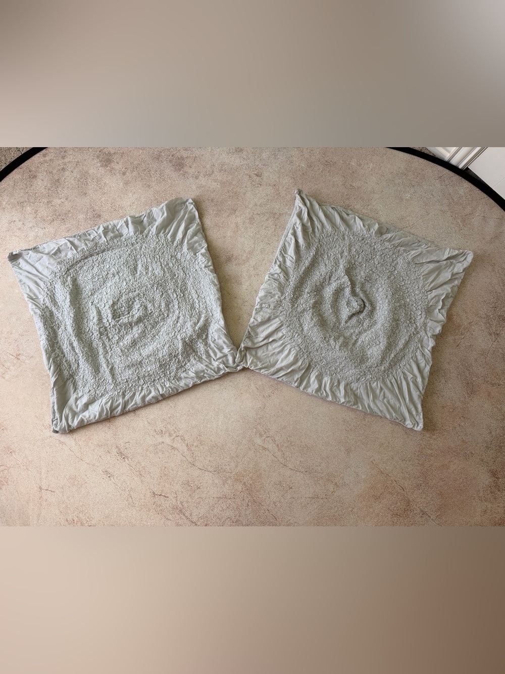 Nordstrom Light Gray Smocked Decorative Pillow Shams